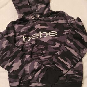 Bebe Kids Camouflage Hoodie + Matching Pants Set - Black and White